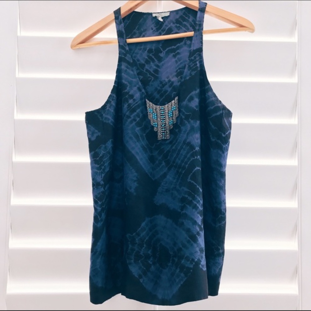 Joie Silk Beaded Tank Top